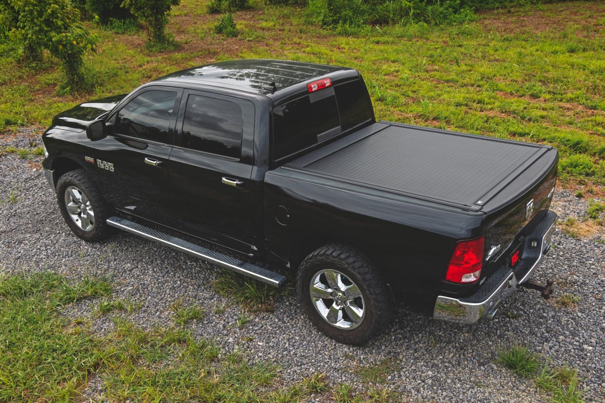 Ram 1500 Classic Powered Retractable Bed Cover - Rough Country - Heavy-Duty Aluminum, UV Protection - Matte Black - '19-'24